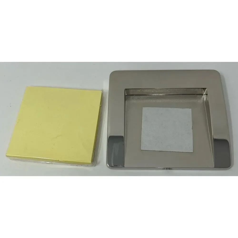 Silver Business Note Pad Holder Felt Bottom Sticky Tape to‎ Hold Note Pad